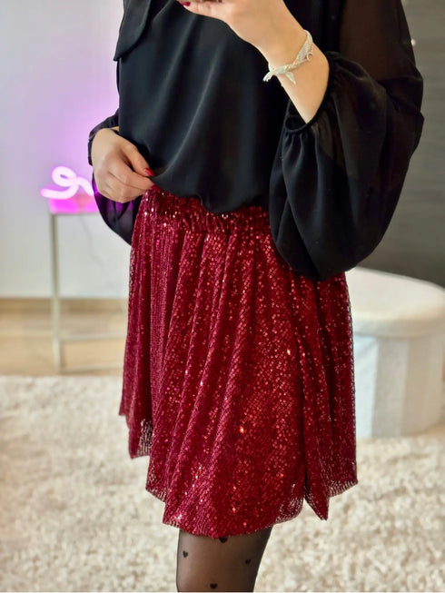 Short sequin skirt