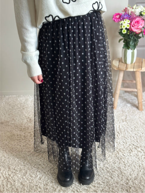 Jupe longue à pois SOLENN