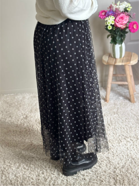 Jupe longue à pois SOLENN