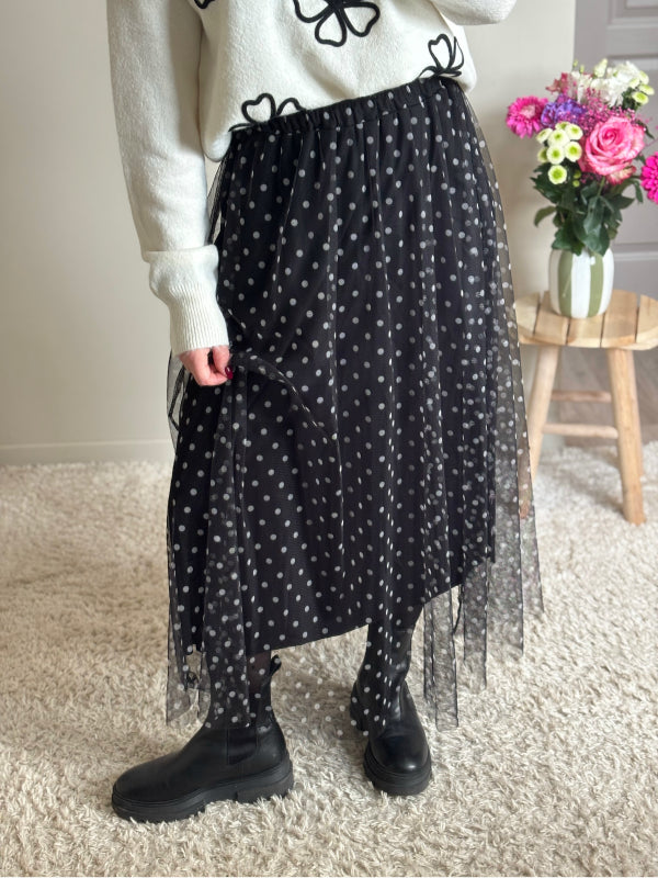 Jupe longue à pois SOLENN