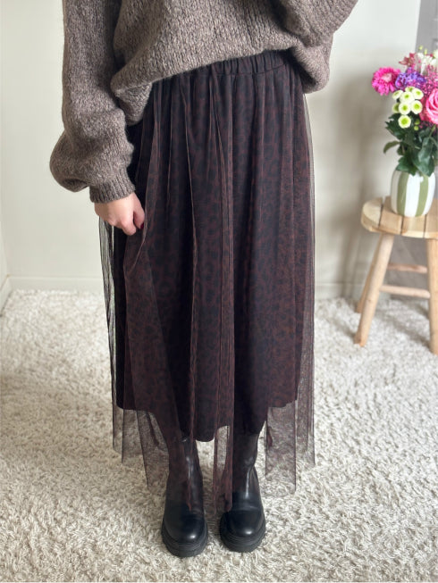 Jupe longue léopard THELMA