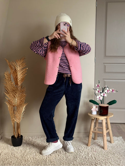 Pantalon en velours marine AVA