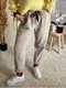 PRECOMMANDE - Pantalon en velours beige AVA
