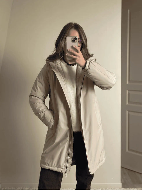 Parka mi longue beige CHARLIE