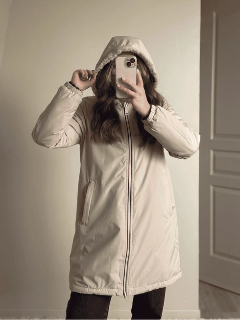 Parka mi longue beige CHARLIE