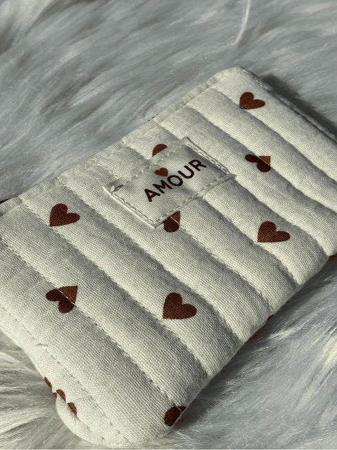 Pochette "Amour" à Motifs Cœurs MARRON