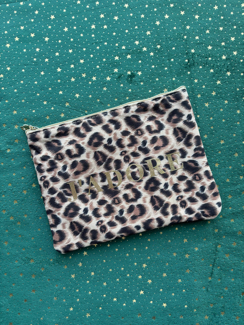 Pochette J'ADORE en léopard