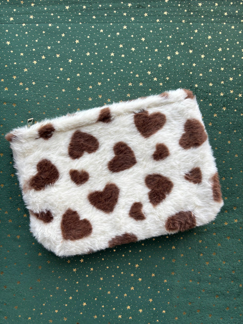 Pochette COEUR fausse fourrure