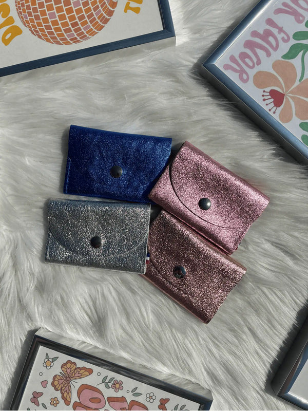 Porte-cartes brillant à 2 rangements