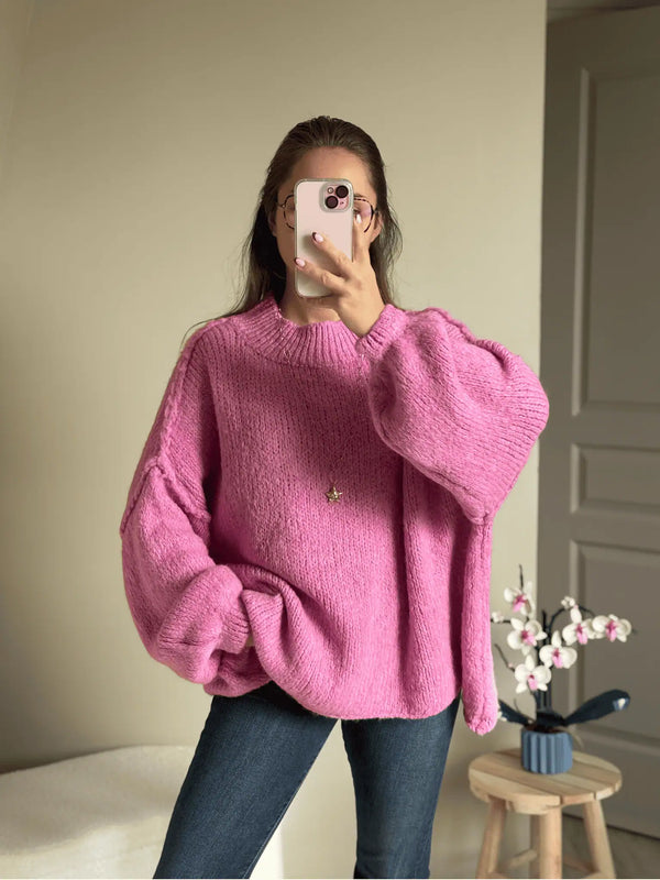 Pull épais rose FIONA