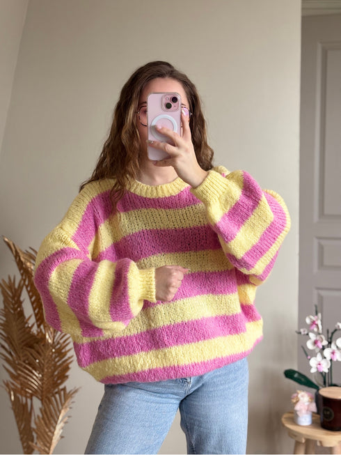 Pull rose/jaune LILA