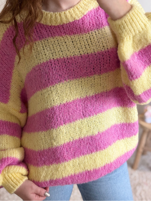 Pull rose/jaune LILA