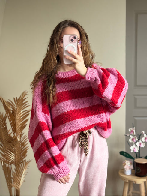 Pull rose/bordeaux LILA