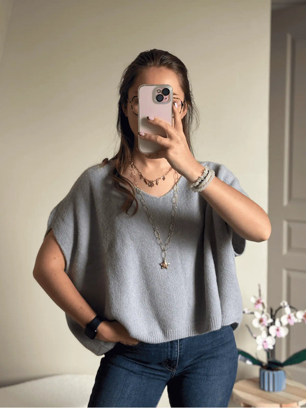 Pull sans manches gris ANOUCK