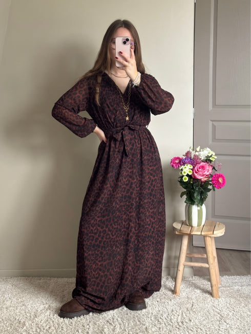Robe longue léopard LICIA