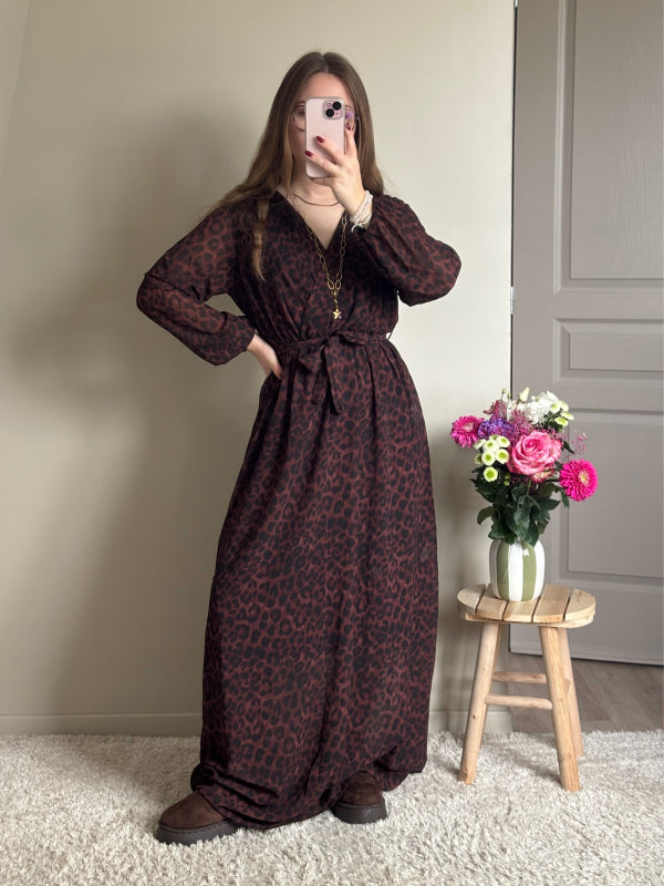 Robe longue léopard LICIA