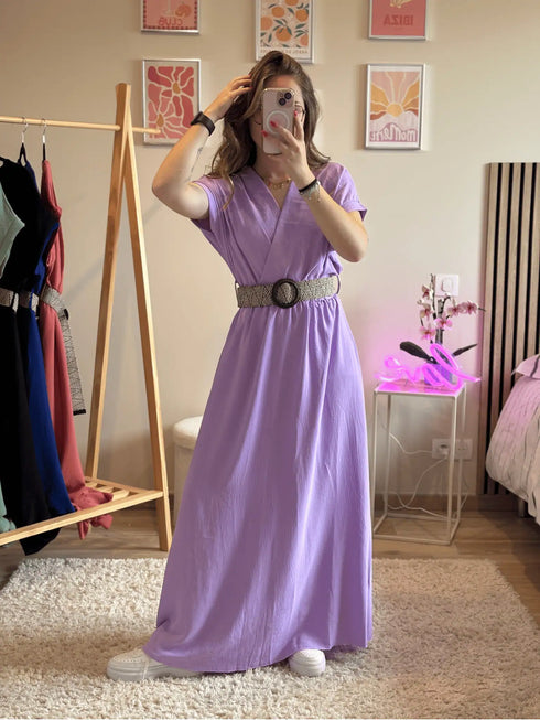 Robe longue lilas CAMILLE
