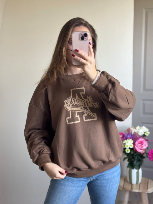 Sweat marron AMOUR