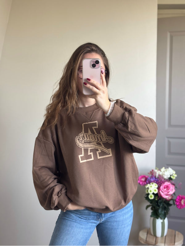 Sweat marron AMOUR