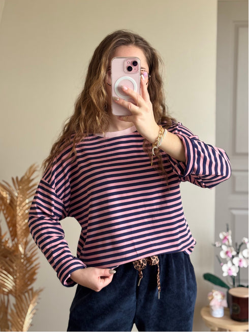 T-shirt rose/marine SAM