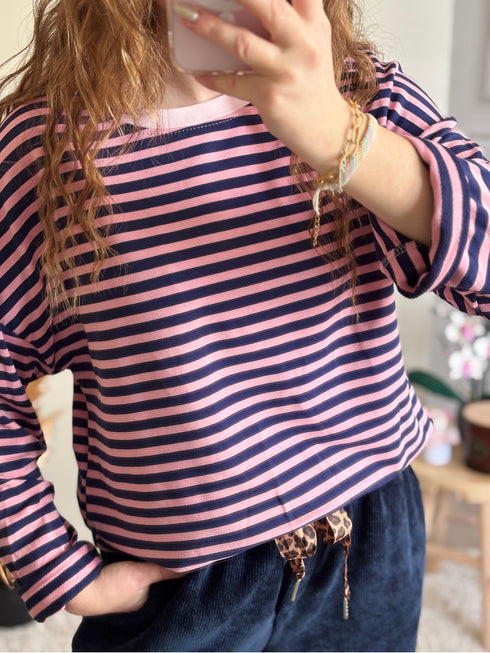 T-shirt rose/marine SAM