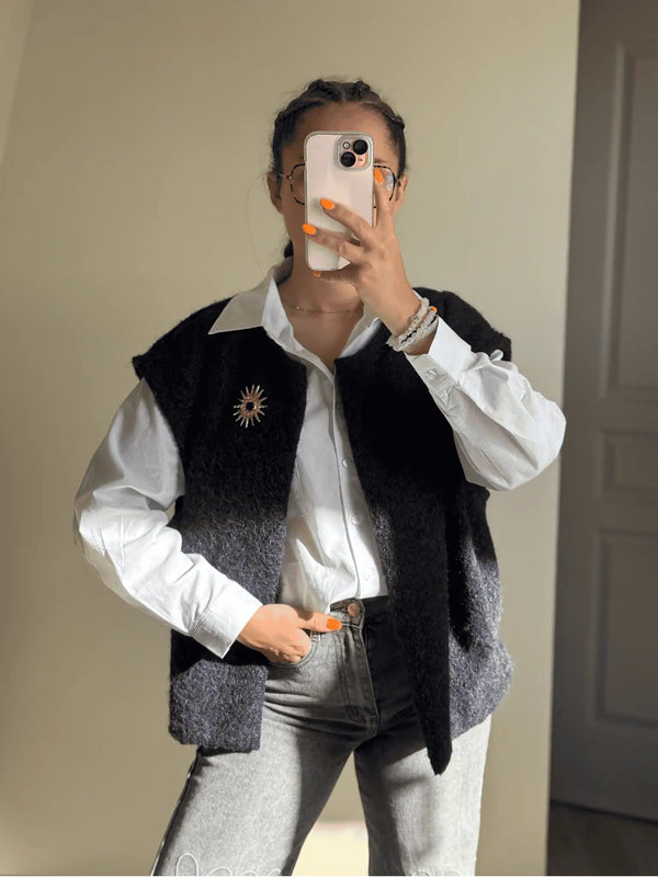 Veste sans manches bleu marine NINA